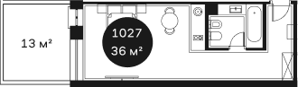 Объект, 36.4 м², 1/4 этаж, ЖК «Резиденция Волна»