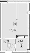 Студия, 20.56 м², 4/7 этаж, ЖК «Гостиничный комплекс Скайвиль»