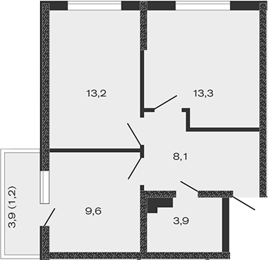2-комн., 48.1 м², 3/4 этаж, ЖК «Дзенпарк»