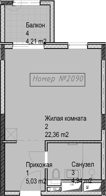 Продается 1-комн. квартира, 32.3 м²