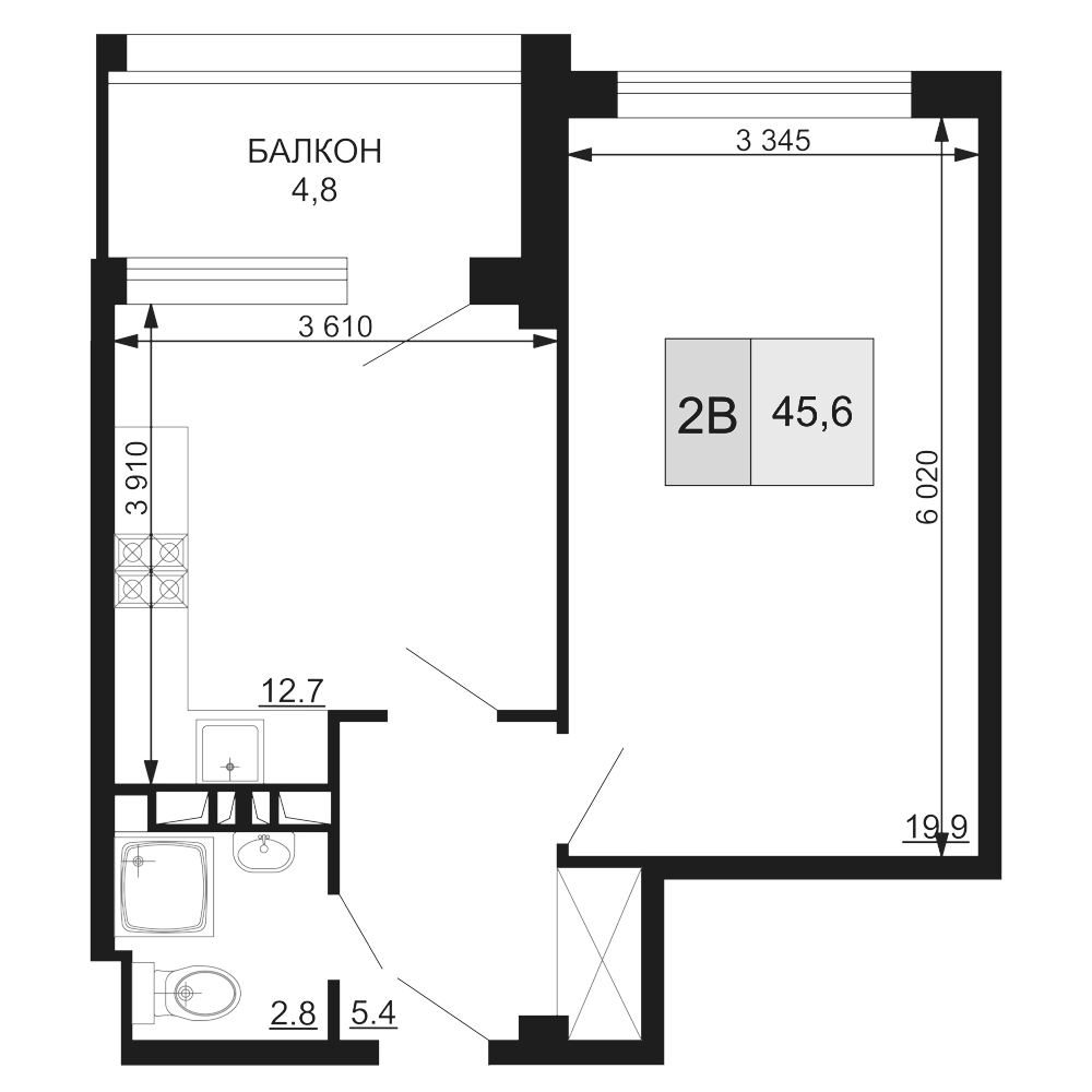 Продается 2-комн. квартира, 40.8 м²