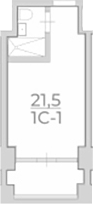 Студия, 21.5 м², 2/4 этаж, ЖК «Комплекс Luciano»