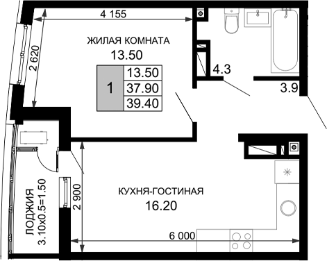 2-комн. Фонтаны