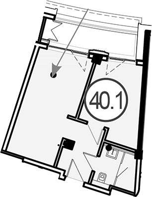 Объект, 40.1 м², 4/4 этаж, ЖК «Гостиничный комплекс GRAND CASCADE»