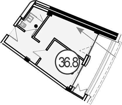 Объект, 36.8 м², 3/4 этаж, ЖК «Гостиничный комплекс GRAND CASCADE»