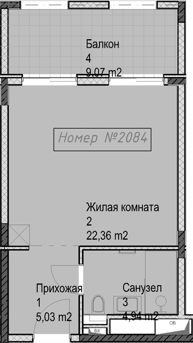 Продается 1-комн. квартира, 32.3 м²