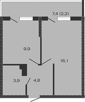 Продается 1-комн. квартира, 34.7 м²