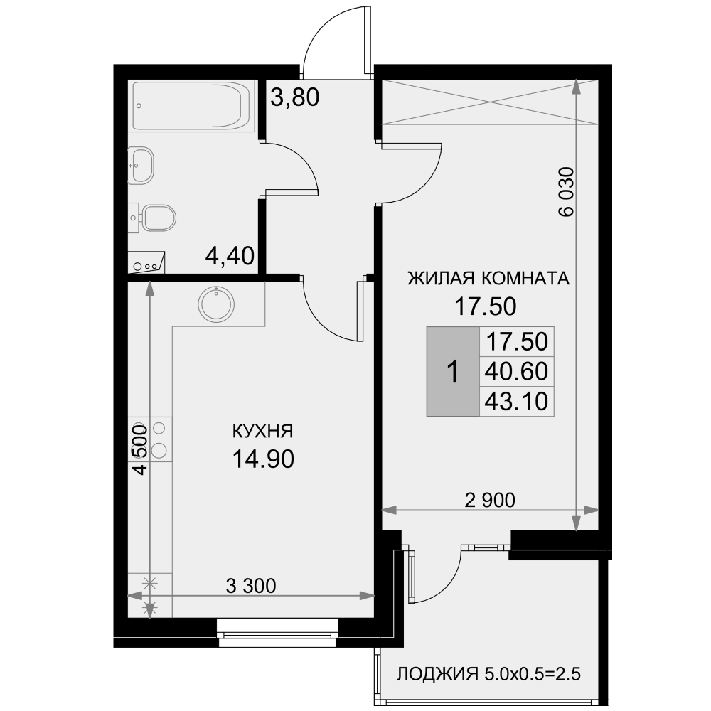 Продается 1-комн. квартира, 38.9 м²