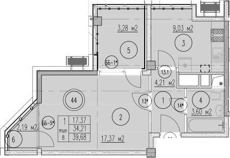 1-комн., 36.76 м², 7/10 этаж, ЖК «Agoy Park Residence by Lavicon»