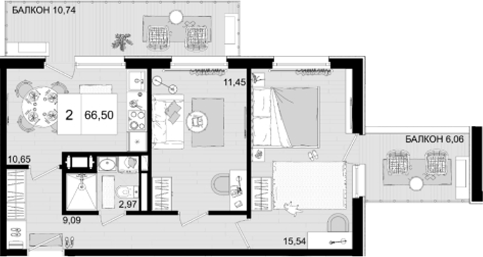 Продается 2-комн. квартира, 49.7 м²