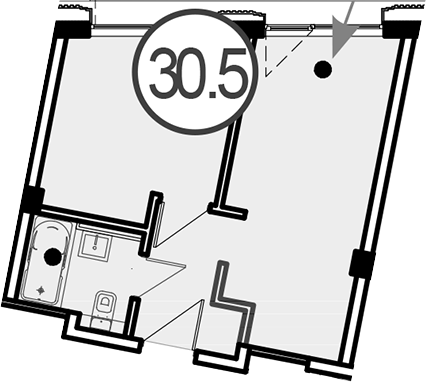 Объект, 30.5 м², 2/3 этаж, ЖК «Гостиничный комплекс GRAND CASCADE»