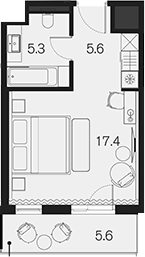 Студия, 28.3 м², 4/4 этаж, ЖК «Benefit Sky Breeze Sochi»