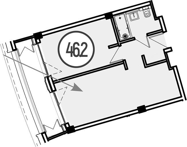 Объект, 46.2 м², 3/4 этаж, ЖК «Гостиничный комплекс GRAND CASCADE»