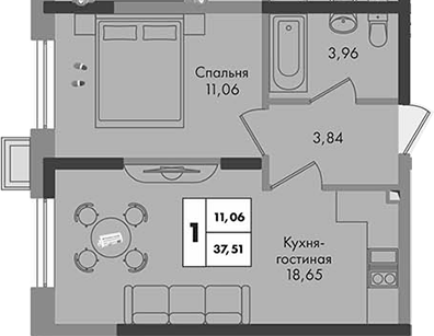 1-комн. Зеленая территория