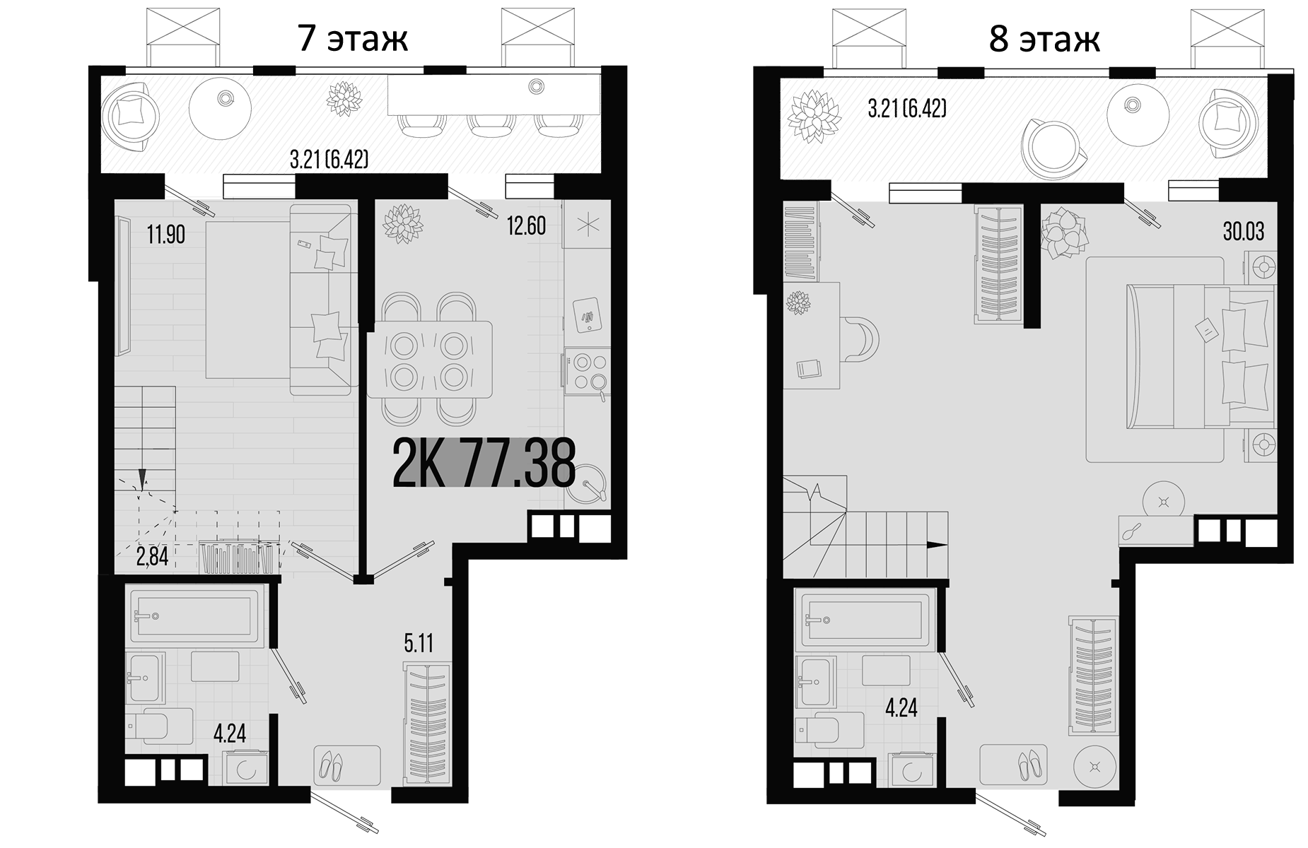 Продается 2-комн. квартира, 70.96 м²