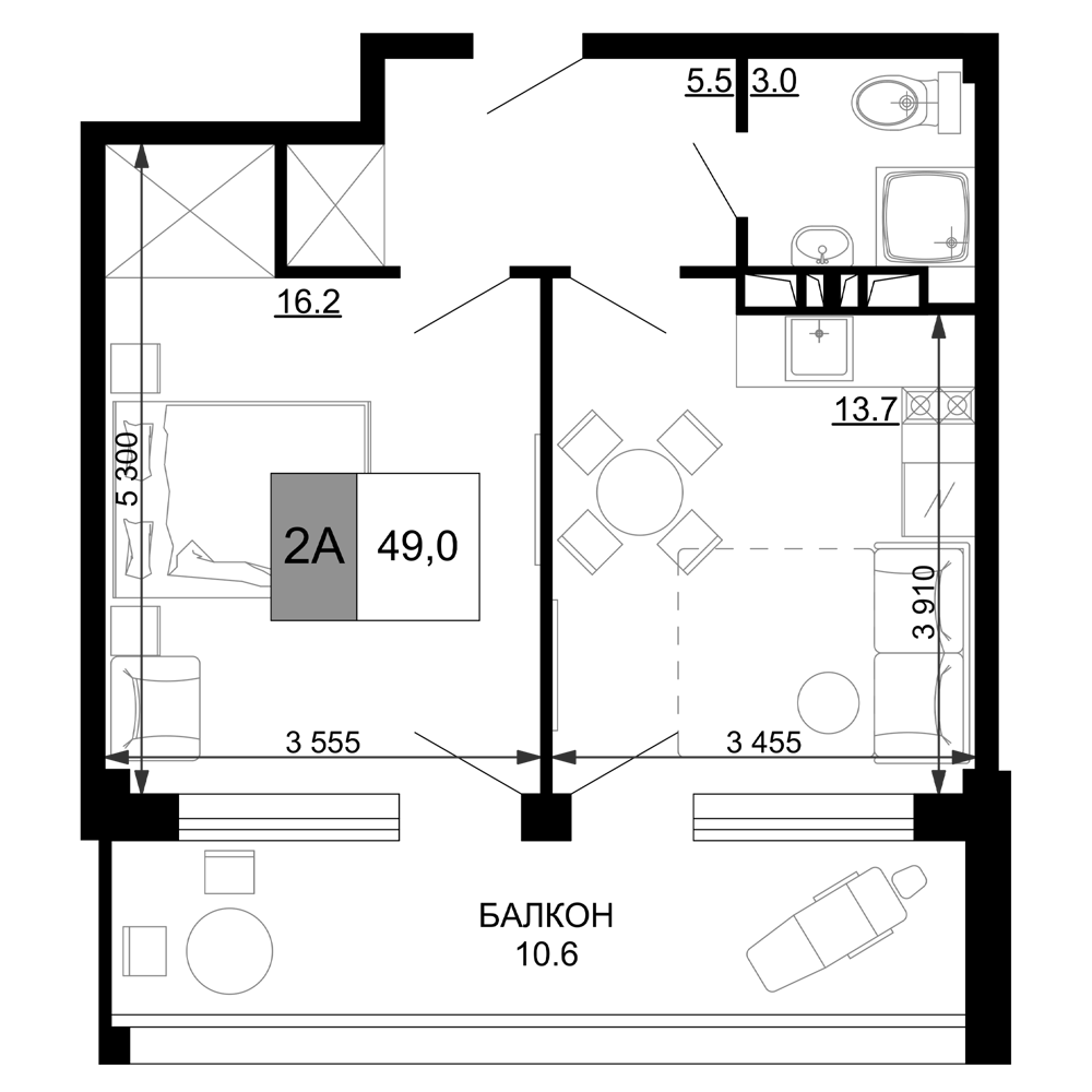 Продается 2-комн. квартира, 38.4 м²
