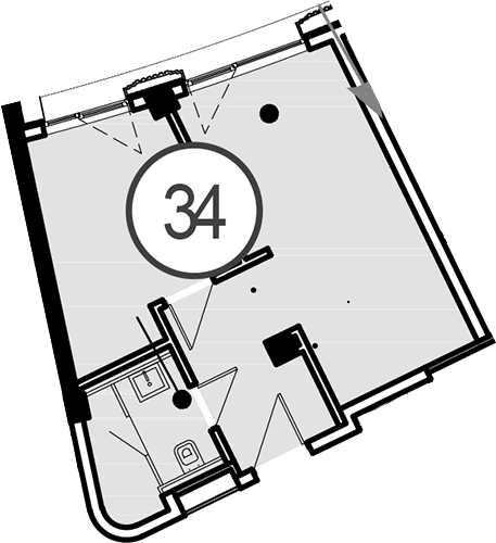 Объект, 34 м², 2/4 этаж, ЖК «Гостиничный комплекс GRAND CASCADE»