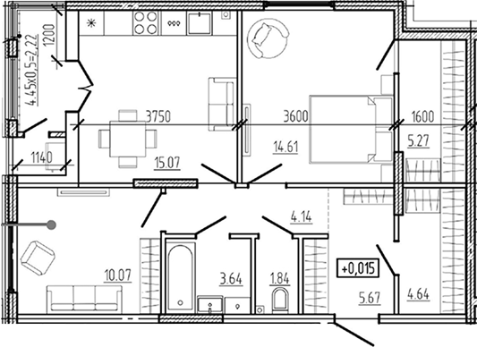 Продается 2-комн. квартира, 64.95 м²
