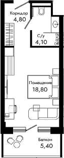 Студия, 27.7 м², 4/8 этаж, ЖК «Курортный отель Алеан Селект Агой»