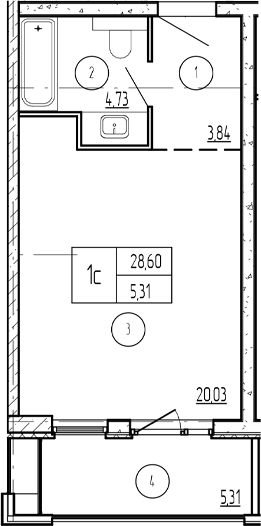 Продается 1-комн. квартира, 29.11 м²