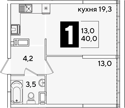 Продается 2-комн. квартира, 40 м²