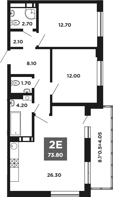 3-комн., 69.75 м², 16/16 этаж, ЖК «НЕО-квартал Красная площадь»
