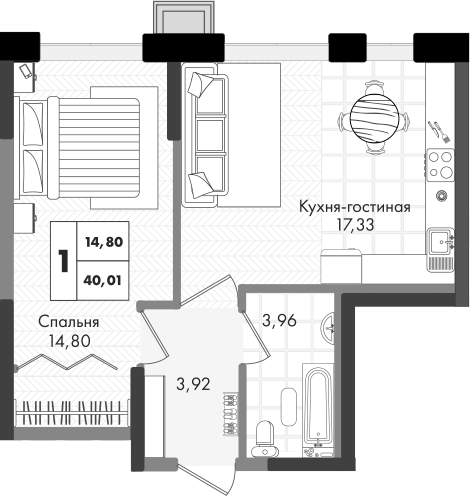 2-комн. Зеленая территория