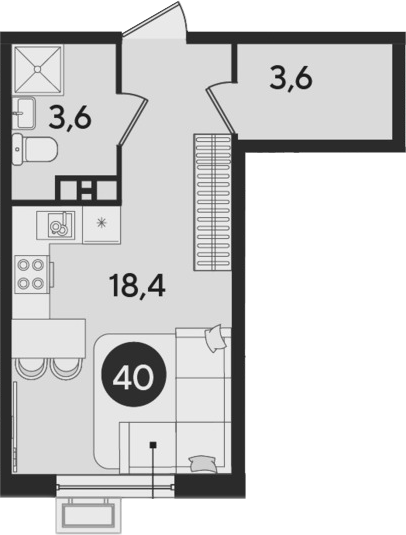Продается 1-комн. квартира, 25.6 м²