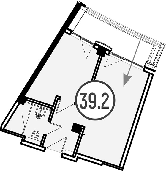 Объект, 39.2 м², 1/4 этаж, ЖК «Гостиничный комплекс GRAND CASCADE»