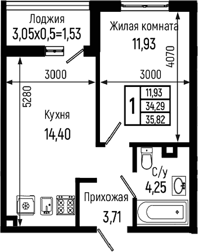 1-комн. Ботаника Хиллс