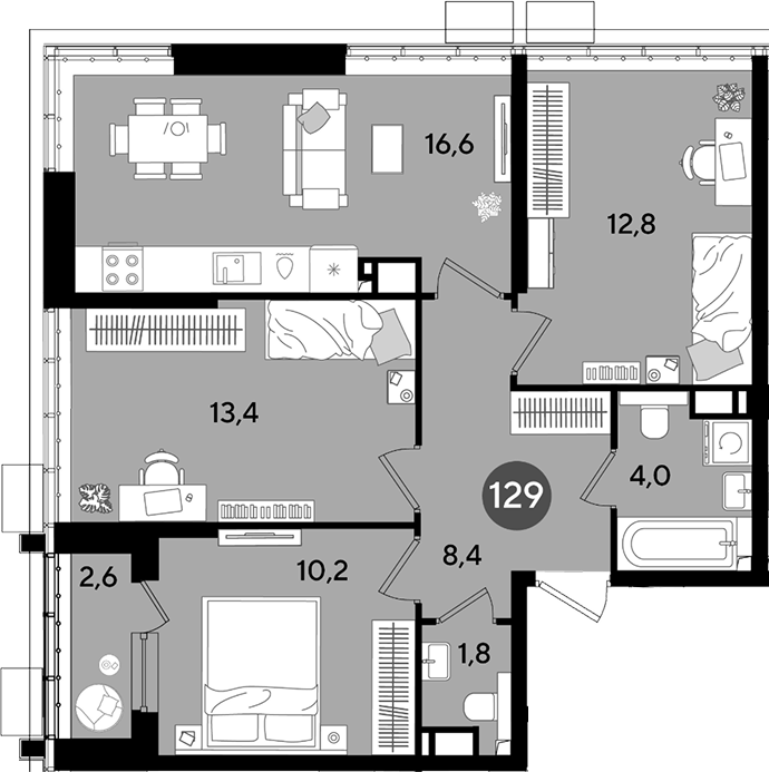 Продается 3-комн. квартира, 67.2 м²