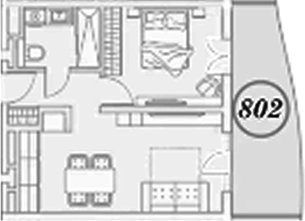 2-комн., 40.3 м², 8/9 этаж, ЖК «ГК Сан Гарден Хотел&СПА»