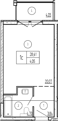Продается 1-комн. квартира, 33.25 м²