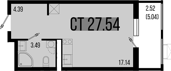 Студия, 25.02 м², 6/8 этаж, ЖК «Цветной бульвар»