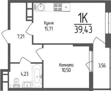 Продается 1-комн. квартира, 37.65 м²