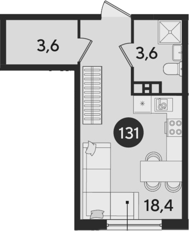 Продается 1-комн. квартира, 25.6 м²