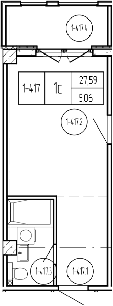 Продается 1-комн. квартира, 27.6 м²