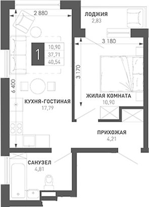 Продается 1-комн. квартира, 39.5 м²