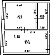 1-комн., 33.7 м², 3/4 этаж, ЖК «The Manor»