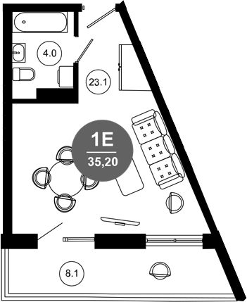 Студия, 27.1 м², 10/10 этаж, ЖК «Гостиничный комплекс GREENMONT»