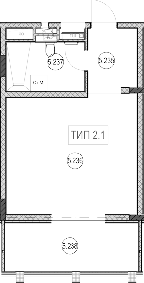Студия, 31.1 м², 2/7 этаж, ЖК «ГК Сан Гарден Хотел&СПА»