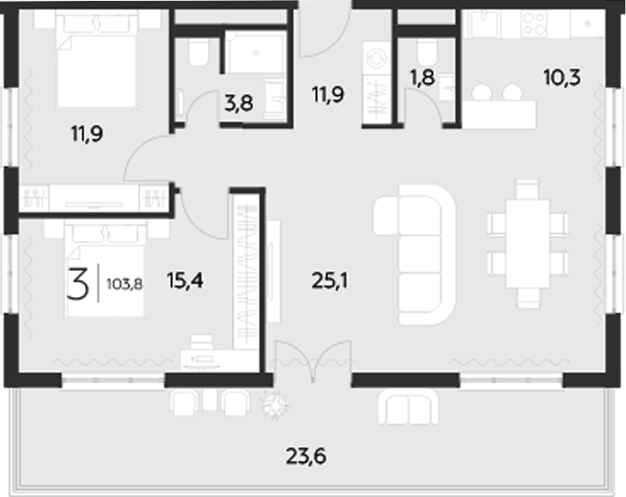 2-комн. LeePrime Residences Polyana Sochi