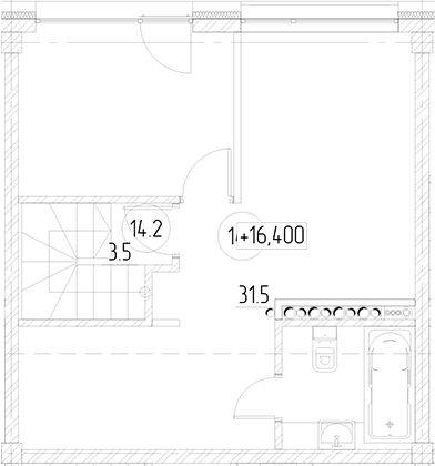 Студия, 31.5 м², 6/6 этаж, ЖК «Архитектор. Коралл»