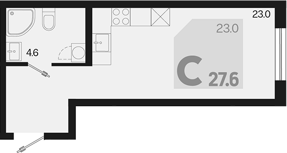 Студия, 27.6 м², 2/18 этаж, ЖК «Первое место»