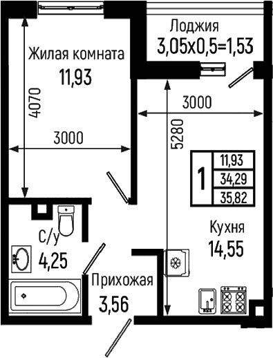 1-комн. Ботаника Хиллс