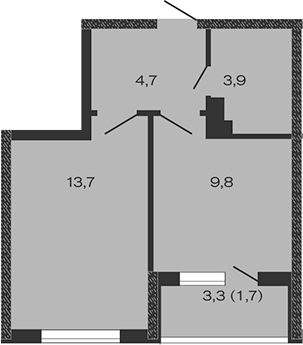 1-комн., 32.1 м², 4/4 этаж, ЖК «Дзенпарк»
