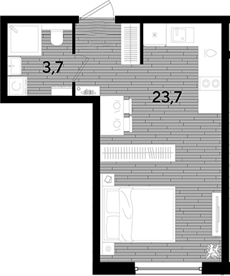 Продается 1-комн. квартира, 27.4 м²