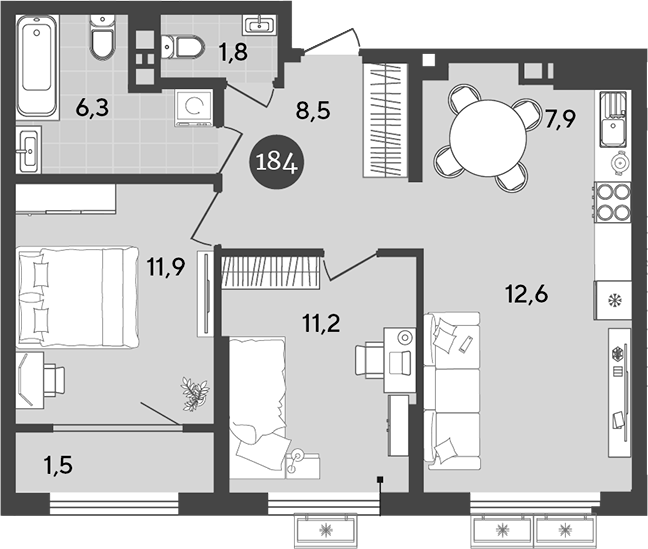 Продается 3-комн. квартира, 60.2 м²