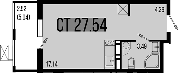 Продается 1-комн. квартира, 25.02 м²