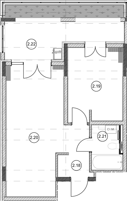 1-комн., 41.8 м², 2/5 этаж, ЖК «Эден Ривьера»